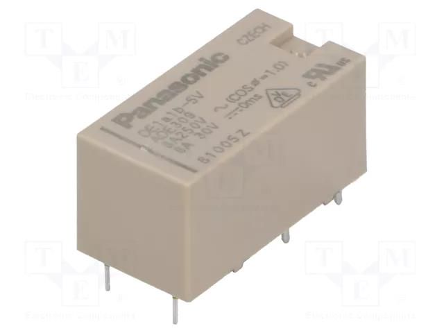 Relay: electromagnetic; SPST-NO + SPST-NC; Ucoil: 5VDC; 8A/250VAC PANASONIC DE1A1B-5V