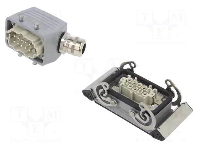 Connector: HDC; male + female; plug + socket,complete set; HE WEIDMÜLLER KIT-HE10.110M