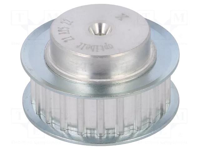 Belt pulley; AT5; W: 10mm; whell width: 21mm; Ø: 33.85mm; aluminium OPTIBELT 21-AT5-22-200ZA