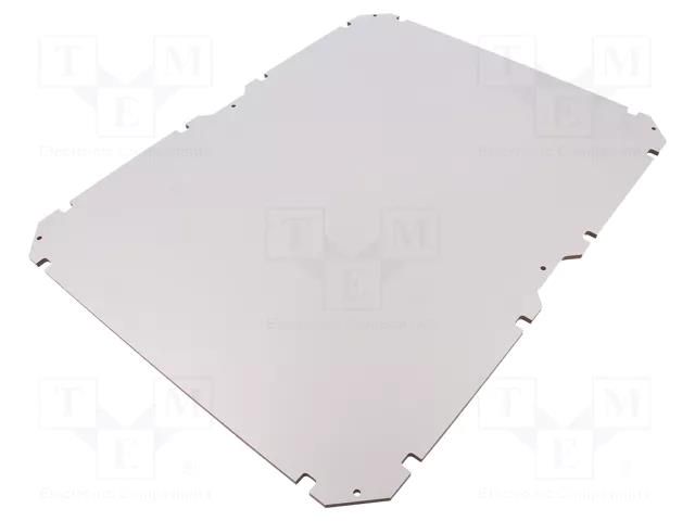 Mounting plate; insulating; W: 350mm; L: 450mm; Thk: 5mm; GEOS; grey SPELSBERG GEOS-MPI-4050