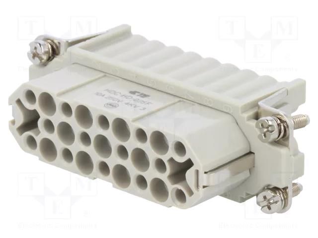 Connector: HDC; female; HD; PIN: 25; 10A; 250V; 25+PE; size 5; crimped TE Connectivity T2020252201-000