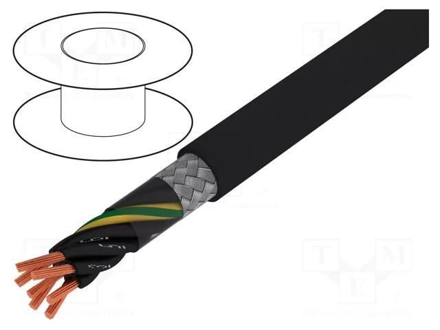 Wire; JZ-500-C; 7G2.5mm2; shielded,tinned copper braid; PVC HELUKABEL JZ500-C-BK-7G2.50