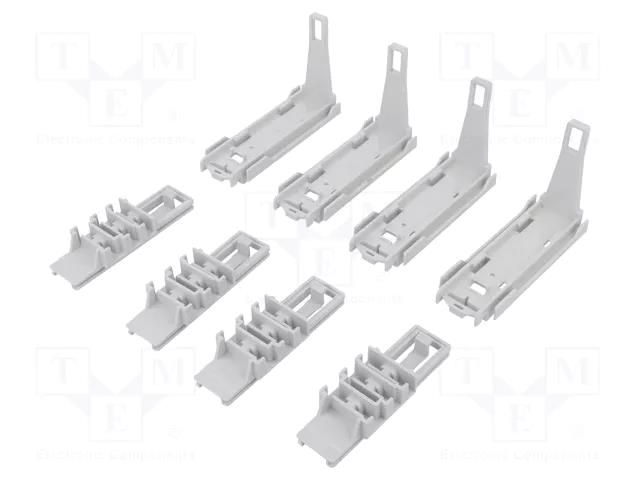 Set of mounting brackets for mounting DIN rails; L: 75mm; grey SPELSBERG GEOS-MH-18-SET