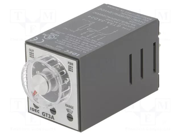 Timer; 0,1s÷180h; DPDT; 250VAC/5A,30VDC/5A; Usup: 24VAC; socket IDEC GT3A-3AD24