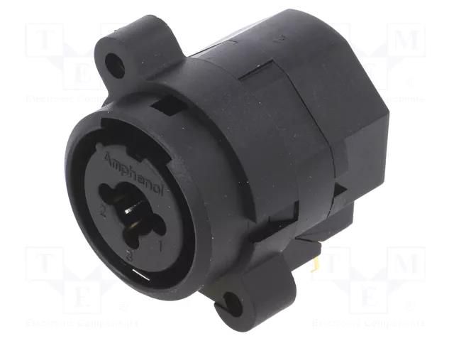 Connector: Jack 6,3mm + XLR; socket; female; stereo; angled; THT AMPHENOL ACJC6HL