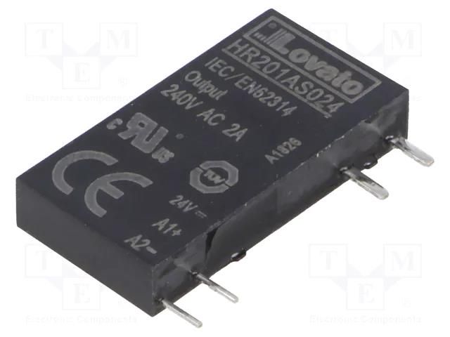 Relay: solid state; Ucntrl: 24VDC; 2A; 24÷280VAC; HR20; 1-phase LOVATO ELECTRIC HR201AS024