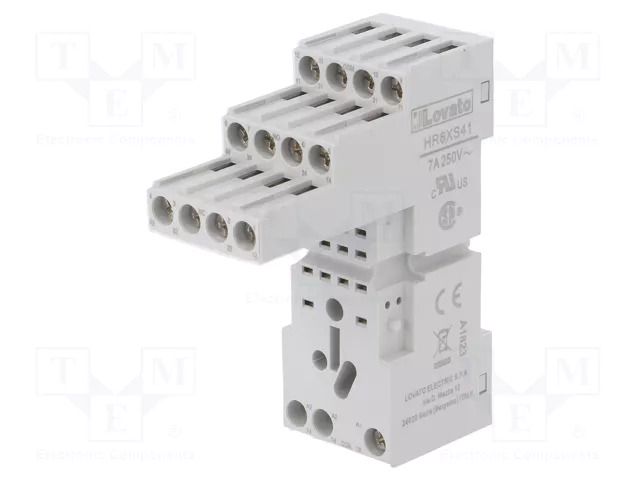 Socket; PIN: 14; 10A; 250VAC; for DIN rail mounting; HR60 LOVATO ELECTRIC HR6XS41