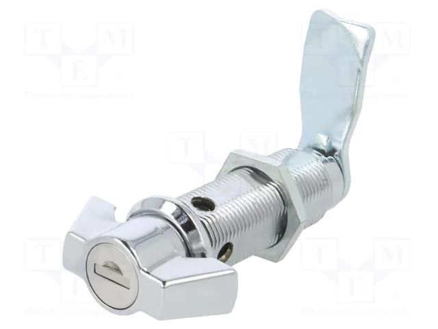 Lock; zinc and aluminium alloy; 60mm; chromium; Key code: 1333 RST ROZTOCZE 2.PM60.001-60