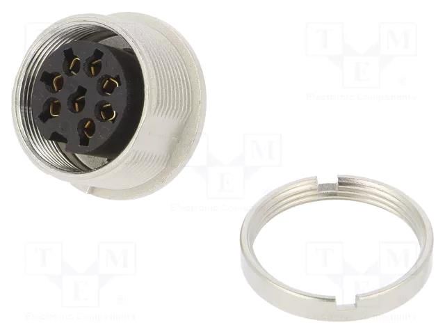Connector: M16; socket; female; PIN: 8; 5A; 60V; soldering; IP40; 270° LUMBERG KGV-81