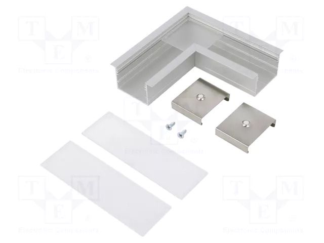 Connector 90°; silver; aluminium; anodized; VARIO30-07 TOPMET TOP-V4790020