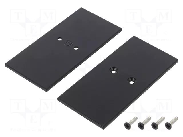 Cap for LED profiles; black; 2pcs; steel; 33.4x67.5x2mm TOPMET TOP-V4560002