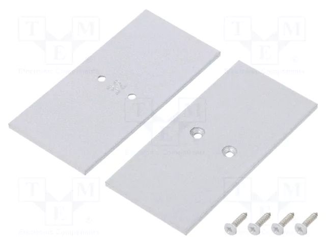 Cap for LED profiles; silver; 2pcs; steel; 33.4x68.8x2mm TOPMET TOP-V4580022