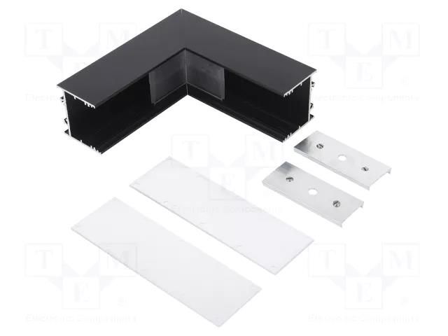 Connector 90°; black; aluminium; anodized; VARIO30-02 TOPMET TOP-V4680021