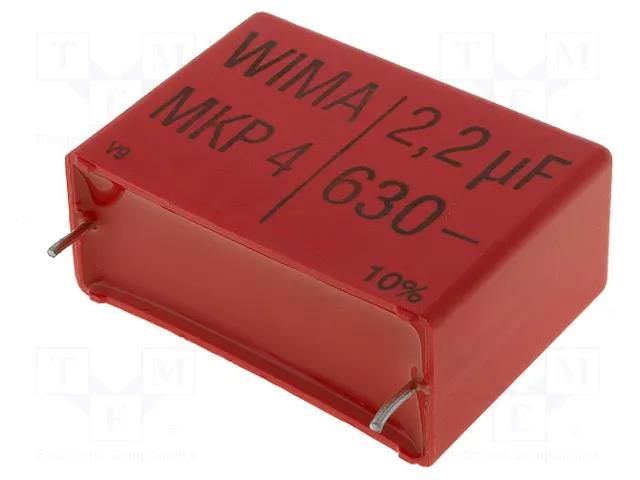Capacitor: polypropylene; 2.2uF; 630VDC; 280VAC; 17x29x41.5mm; THT WIMA MKP4-2.2U/630