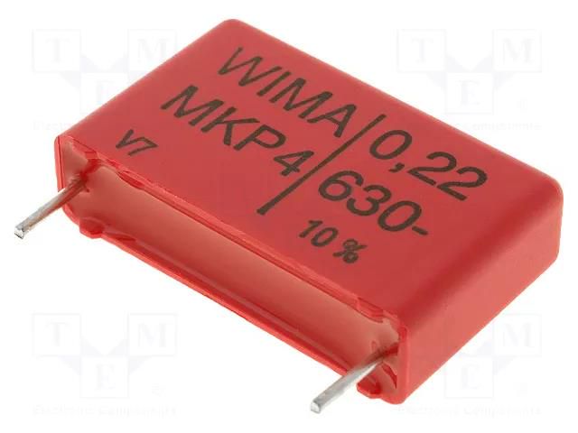 Capacitor: polypropylene; 220nF; 630VDC; 280VAC; 7x16.5x26.5mm WIMA MKP4-220N/630