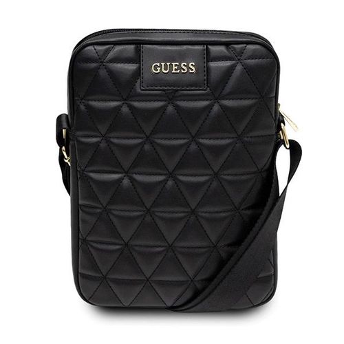 Guess Torba GUTB10QLBK 10" czarna/black Quilted Tablet Bag, Guess 3700740476215 3700740476215