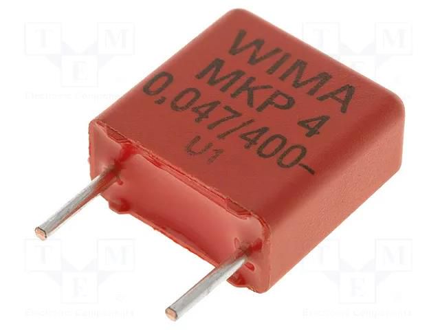 Capacitor: polypropylene; 47nF; 5x10.5x10.3mm; THT; ±10%; 7.5mm WIMA MKP4-47N/400