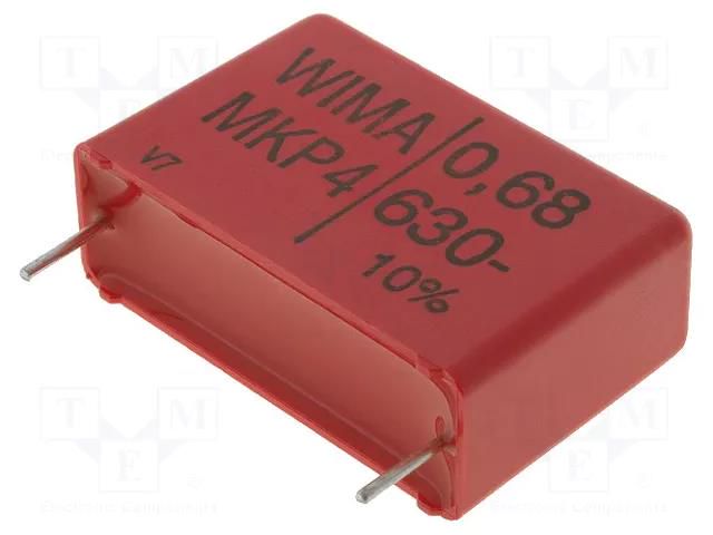 Capacitor: polypropylene; 680nF; 630VDC; 280VAC; 11x21x31.5mm; THT WIMA MKP4-680N/630