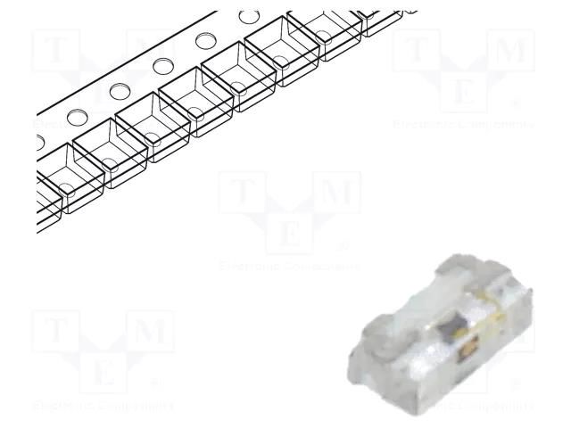 LED; amber; SMD; 0402; 28.5mcd; 1x0.55x0.3mm; 140°; 20mA; λd: 589nm BROADCOM (AVAGO) HSMA-C230