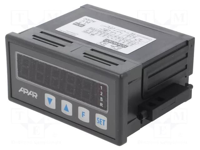 Counter: electronical; LED; pulses/flow; SPDT; OUT 1: 250VAC/8A APAR AR715/S2/P/P/WA