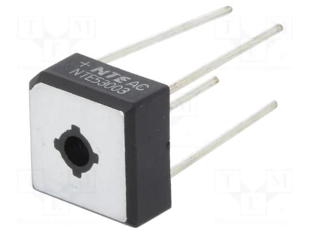 Bridge rectifier: single-phase; Urmax: 800V; If: 10A; Ifsm: 200A NTE Electronics NTE53003