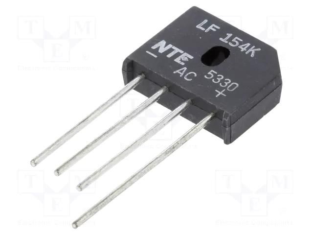 Bridge rectifier: single-phase; Urmax: 600V; If: 6A; Ifsm: 250A NTE Electronics NTE5330