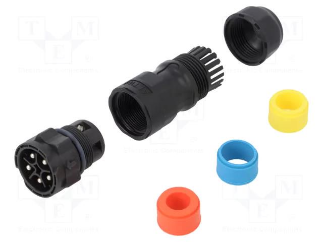 Connector: circular; plug; for cable; PIN: 5; male; with contacts AMPHENOL LTW DC-05BMMB-QL8APP