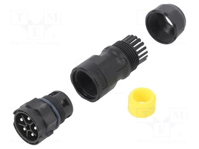 Connector: circular; plug; for cable; PIN: 5; male; with contacts AMPHENOL LTW DC-05BMMB-QL8MPP