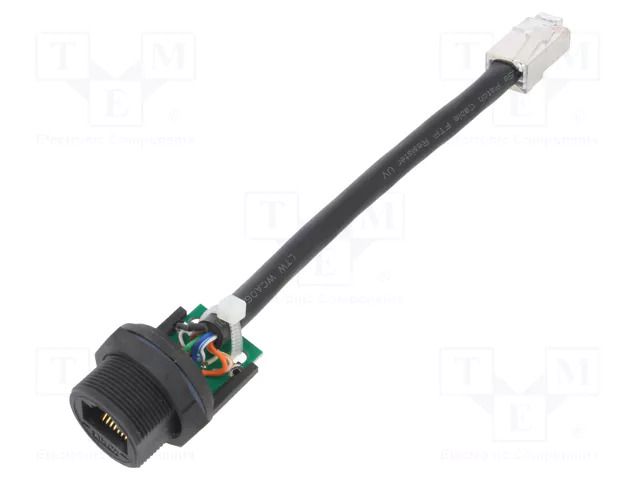 Adapter cable; 0.1m; PIN: 8; Cat: 5e; plastic; 8p8c; IP67; straight AMPHENOL LTW RCP-5SPFFP-SCM7B10