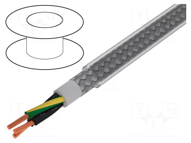 Wire; Pro-Met; 3G0.75mm2; shielded,tinned copper braid; PVC; 100m ALPHA WIRE 470037CY-CL033