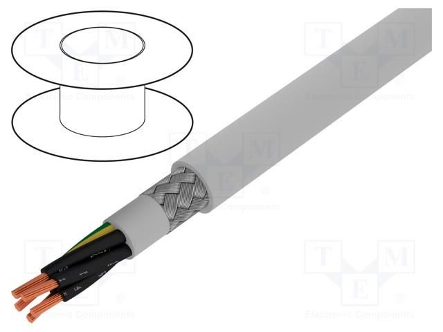 Wire; Pro-Met; 5G0.5mm2; shielded,tinned copper braid; PVC; 100m ALPHA WIRE 470055CY-GE033