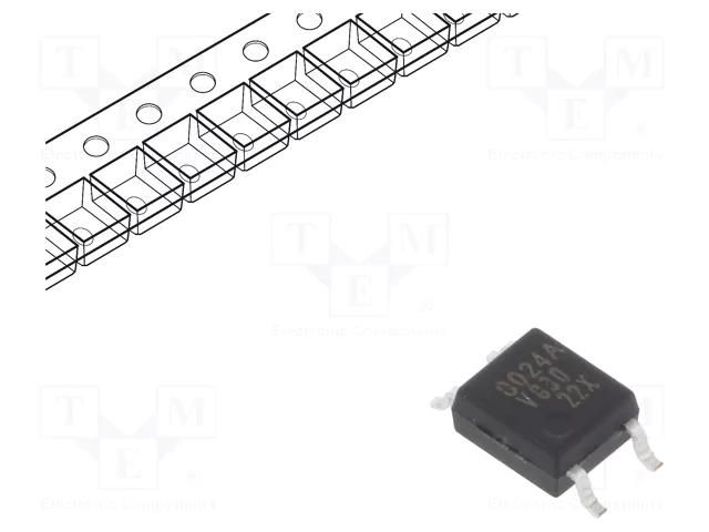 Optotriac; 3.75kV; zero voltage crossing driver; SOP4; Ch: 1 VISHAY VOT8024AM-VT