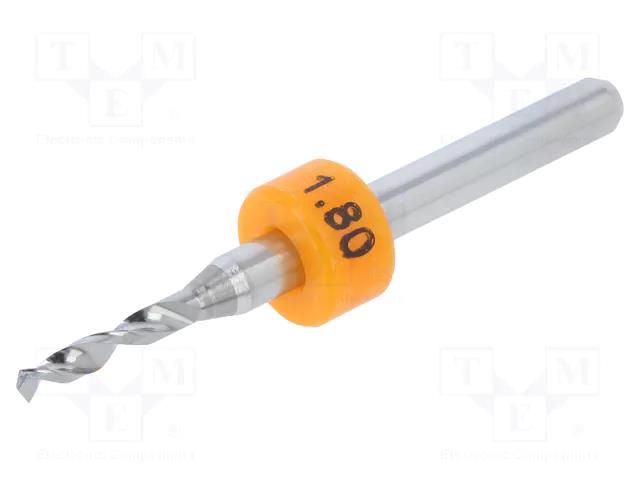 Drill bit; Ø: 1.8mm; carbon steel; PCB; 1/8" (3,175mm) BUNGARD BF1.8