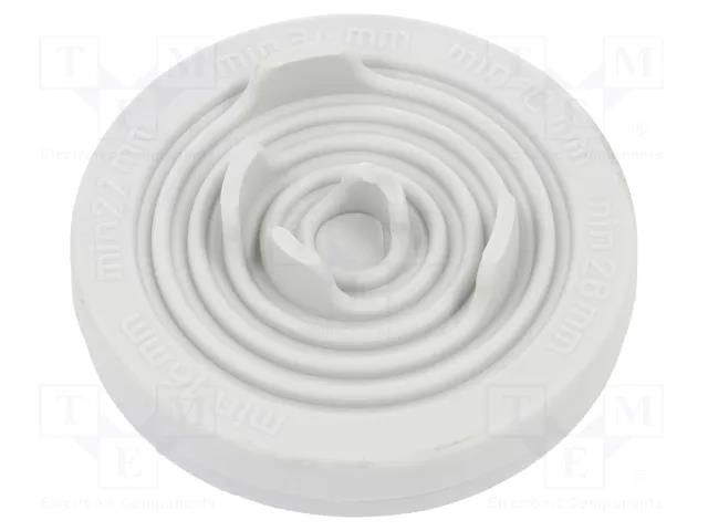 Grommet; Ømount.hole: 40mm; elastomer thermoplastic TPE; UL94V-0 MOREK T-RGDM40-RAL7035V0