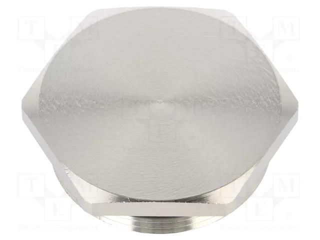 Protection cap; metal; Thread: PG29; Spanner: 40mm; with seal HARTING 09000005074
