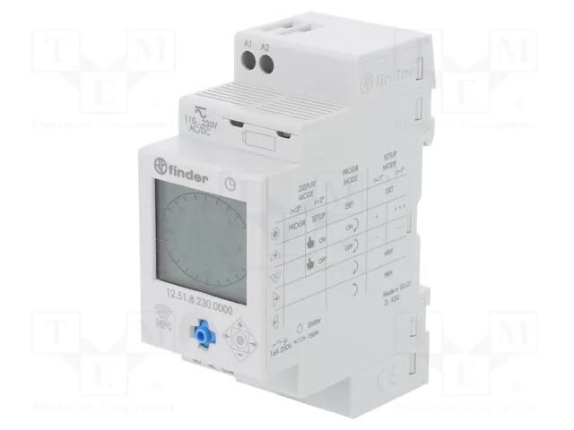 Programmable time switch; min.30min; SPDT; 250VAC/16A; -20÷50°C FINDER 12.51.8.230.0000