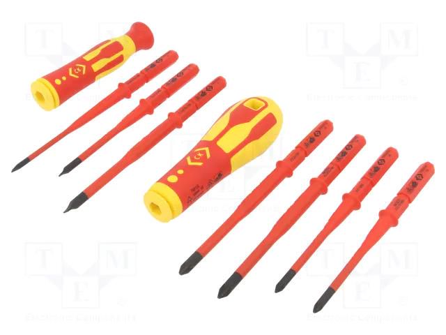 Kit: screwdrivers; insulated; 1kVAC; MOD,Pozidriv®,slot; case C.K CK-4925