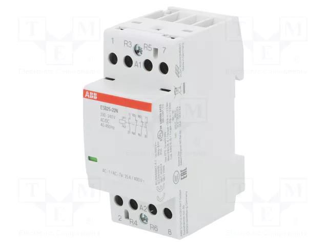 Contactor: 4-pole installation; 25A; 230÷240VAC,230÷240VDC ABB ESB25-22N-06