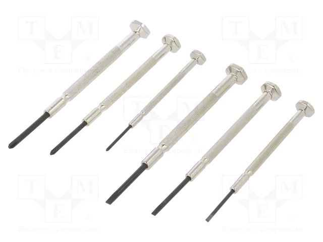 Precision; Phillips,slot; Material: steel; box; 6pcs. ENGINEER FUT.DM-60