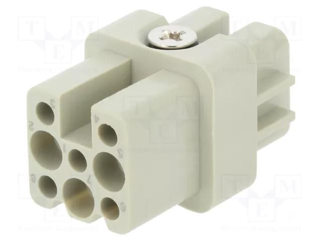 Connector: HDC; female; HD; PIN: 8; 10A; 50V; size 1; crimped TE Connectivity T2020082201-000