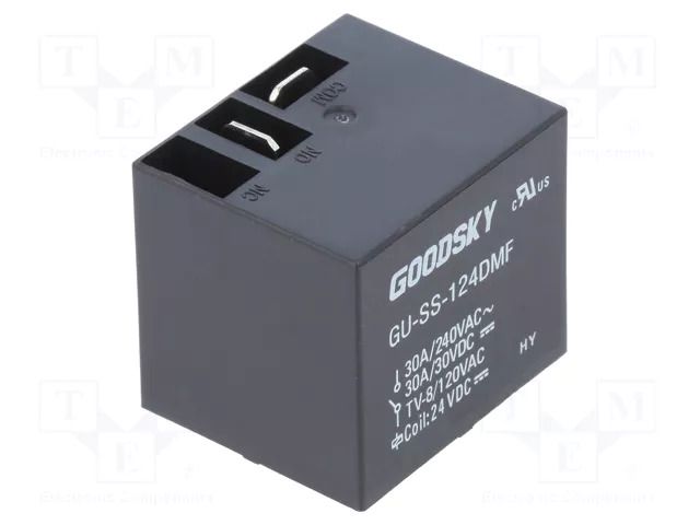 Relay: electromagnetic; SPST-NO; Ucoil: 24VDC; 30A; max.240VAC GOODSKY GU-SS-124DMF