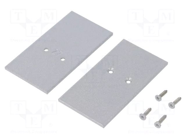 Cap for LED profiles; silver; 2pcs; steel; 33.4x62.3x2mm TOPMET TOP-V4570022