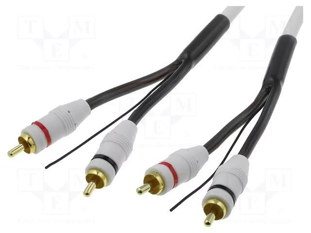 Cable; RCA plug x2,control,both sides; 5m; for amplifier 4CARMEDIA RCA-HQ2.500