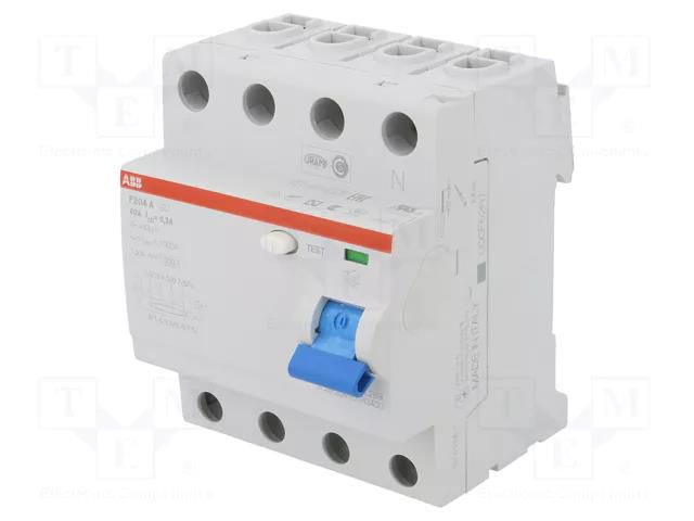 RCD breaker; Inom: 40A; Ires: 300mA; Max surge current: 5000A; IP20 ABB F204A-40/0.3