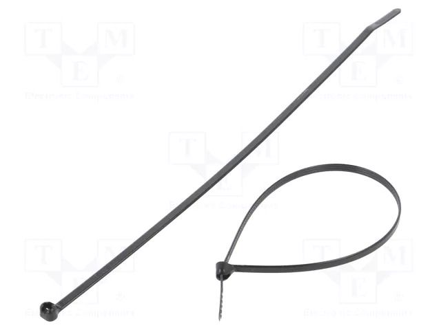 Cable tie; with a metal clasp; L: 203mm; W: 3.6mm; black; polyamide PANDUIT BT2I-C0