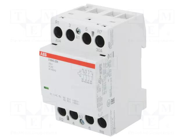 Contactor: 4-pole installation; 40A; 230VAC,230VDC; -25÷55°C ABB ESB40-22N-06