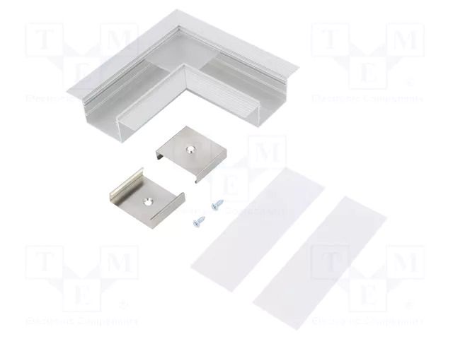 Connector 90°; silver; aluminium; anodized; VARIO30-05 TOPMET TOP-V4730020