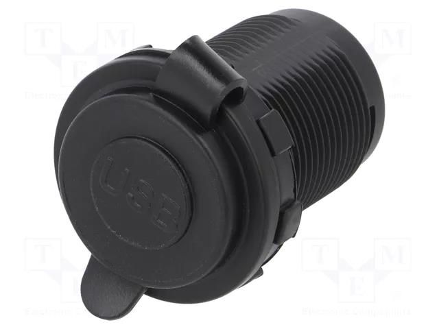 USB power supply; USB A socket x2; Sup.volt: 12÷24VDC; 5V/2.1A SCI A13-230AU-BB3