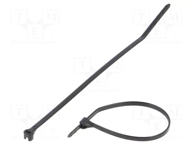 Cable tie; with a metal clasp; L: 102mm; W: 2.4mm; black; polyamide PANDUIT BT1M-M0