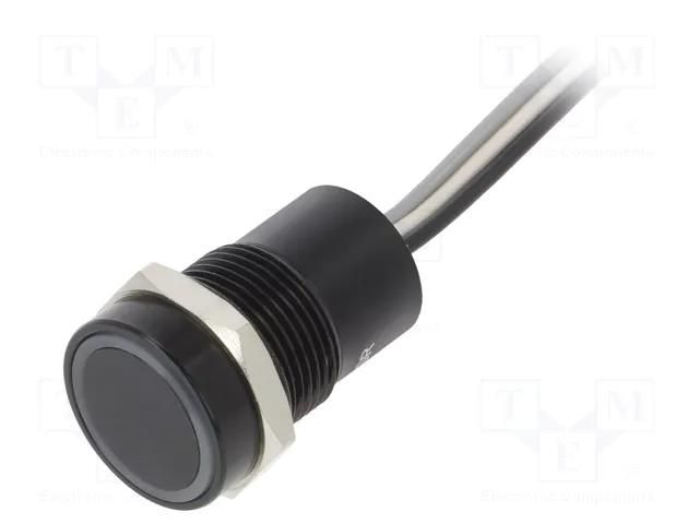 Switch: capacitive; Pos: 2; SPST-NO; 0.01A/12VDC; IP68; OFF-(ON) BULGIN BG-MC16MOBGR